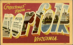 Greetings From Norfolk Virginia Postcard Postcard