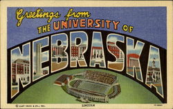 Greetings From The University Of Nebraska Postcard Postcard