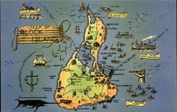 Map Of Block Island Postcard