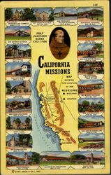 California Missions Postcard Postcard