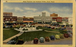 Plaza Fountain And Business Center Paris, TX Postcard Postcard