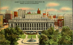 Bird's Eye View Of Downtown Postcard
