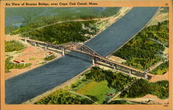 Air View Of Bourne Bridge Postcard