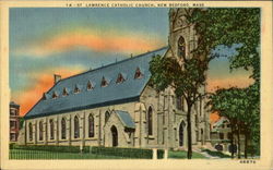 St. Lawrence Catholic Church New Bedford, MA Postcard Postcard