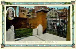Benjamin Franklin's Grave Philadelphia, PA Postcard Postcard