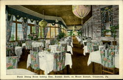 Porch Dining Room Looking East Summit Hotel Uniontown, PA Postcard Postcard