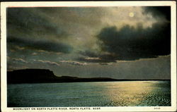 Moonlight On North Platte River Nebraska Postcard Postcard