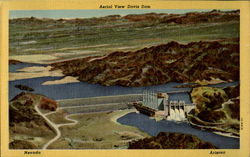 Aerial View Davis Dam Postcard