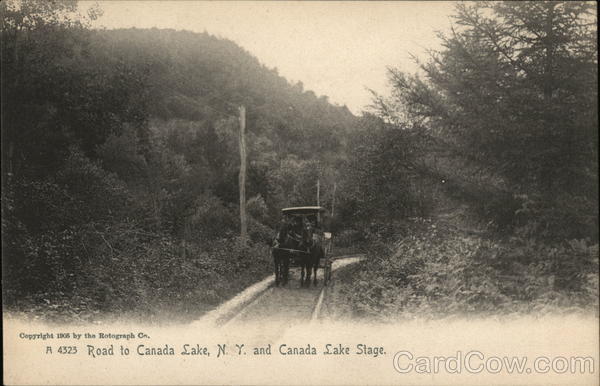 Road to Canada Lake, NY and Canada Lake Stage Caroga New York