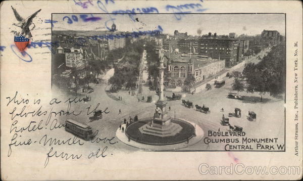 Boulevard Columbus Monument Central Park W New York
