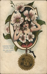 Connecticut State Girl Postcard