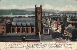 Birds Eye View Looking West from Court House Poughkeepsie, NY Postcard Postcard Postcard