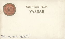 Greetings From Vassar Postcard