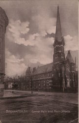 Corner Main and Front Streets Postcard