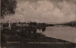 Junction of the Susquehanna and Chenango Rivers Binghamton, NY Postcard Postcard Postcard