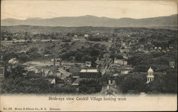 Bird's Eye View Catskill Village Looking West Postcard