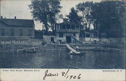 Yates' Boat House, Mohawk River Schenectady, NY Postcard Postcard Postcard