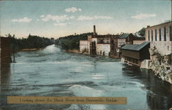 Looking Down the Black River from Brownville Bridge New York Postcard Postcard Postcard