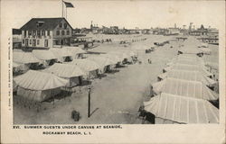 Summer Guests Under Canvas at Seaside Rockaway Beach, NY Postcard Postcard Postcard