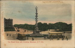 The Grand Circle with Columbus Monument, N.Y. City Postcard
