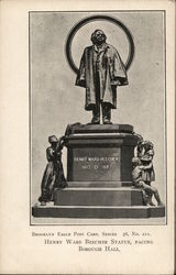 Henry Ward Beecher Statue, Facing Borough Hall Brooklyn, NY Postcard Postcard Postcard