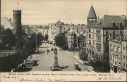 Bedford Avenue; 23rd Regiment Armory; Statue of General Grantl Union League Club Brooklyn, NY Postcard Postcard Postcard