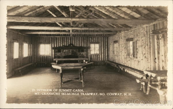 Interior of Summit Cabin, Mt. Cranmore Ski-Mobile Tramway North Conway New Hampshire