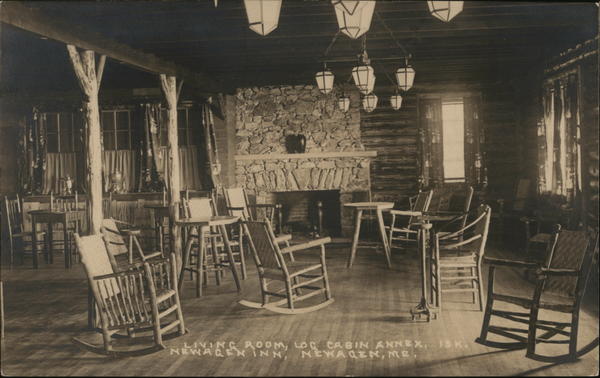 Living Room, Log Cabin Annex, Newaqen Inn Newagen Maine