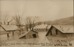 Maloney + Lamb Homes taken from Brisbins' Drug Store, Nov. 4, 1927 Flood Waterbury, VT Postcard Postcard Postcard