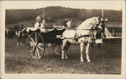 Girl Riding in Horse Drawn Cart Gorham, NH Horse-Drawn Postcard Postcard Postcard
