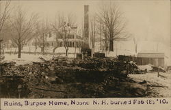 Ruins, Burpee Home, Burned Feb 18, 1910 Postcard