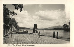 The Wharf, Three Mile Island, Lake Winnipesaukee Postcard