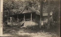 A Log Cabin at Browns Camps, Kezar Lake Postcard