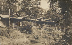 Log Lodge in Woods Postcard