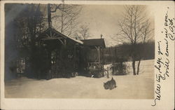 Cabin in Snow, Scottish Terrier South Orange, NJ Postcard Postcard Postcard