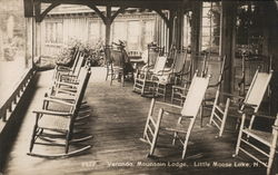 ALC Veranda, Mountain Lodge, Little Moose Lake Postcard