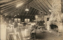 Office and Dining Room, Round Mountain Lakes Camps Eustis, ME Postcard Postcard Postcard