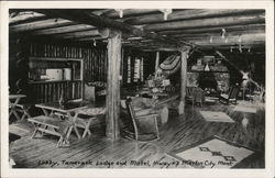 Lobby, Tamarack Lodge and Motel, Hiway #2 Postcard