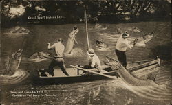 Great Sport Fishing Here Exaggeration Postcard Postcard Postcard