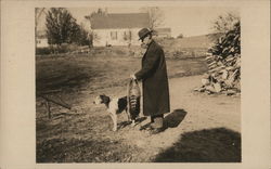 Man With Hunting Dog Dogs Postcard Postcard Postcard