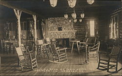 Living Room, Log Cabin Annex, Newaqen Inn Postcard