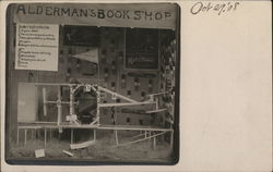 1908 Scale Model of Wright Brother's Plane in Alderman's Book Shop Postcard