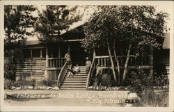 Entrance to Main Lodge, Burntside Postcard