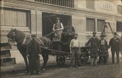 "F. Serres" Delivery Wagon and Workers Postcard