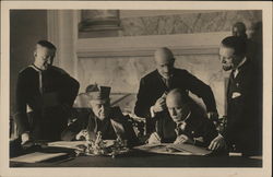 Benito Mussolini signing Lateran Treaty Benito Mussolini signing Lateran Treaty