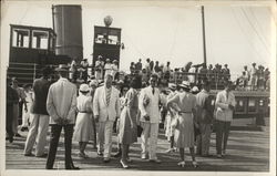 Leaving a Ship Unidentified People Postcard Postcard Postcard