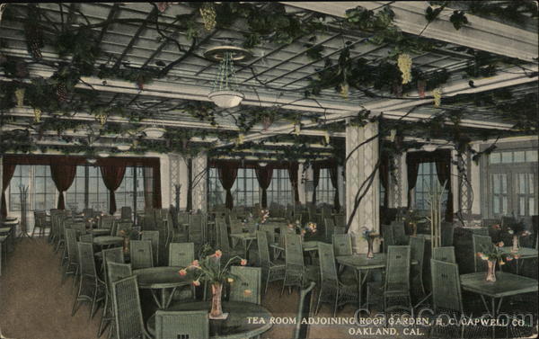 Tea Room Adjoining Roof Gardens, H.C. Capwell Co. Oakland California