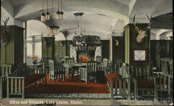 Office and Rotunda, Chalet Lake Louise AB Canada Alberta