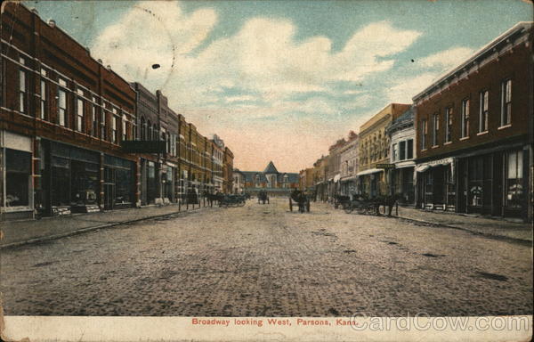 Broadway looking West Parsons Kansas