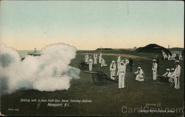 Drilling With 5-Inch Field Gun, Naval Training Station Newport Rhode Island
